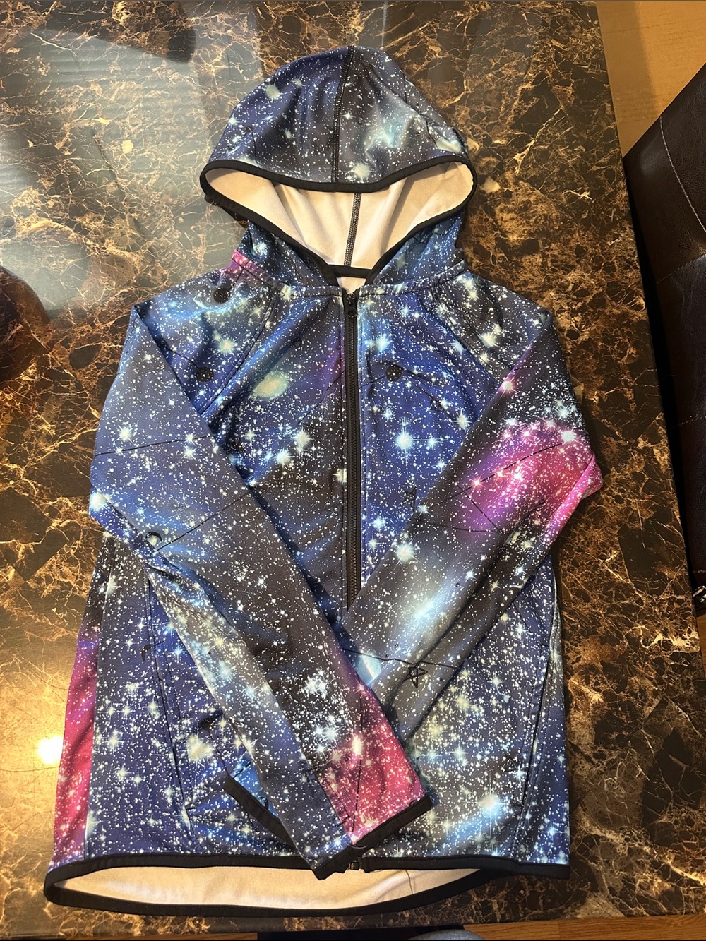 SO Kids Galaxy Hooded Swim Rashguard - Blue & Purple